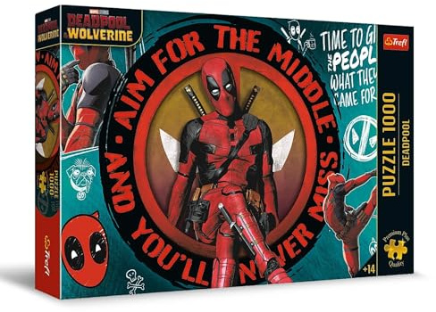 Trefl Premium Plus Quality - Puzzle Deadpool - 1000 Elemente, Puzzle-Serie mit Lieblingshelden, Ideale Anpassung der Teile, für Erwachsene und Kinder ab 12 Jahren
