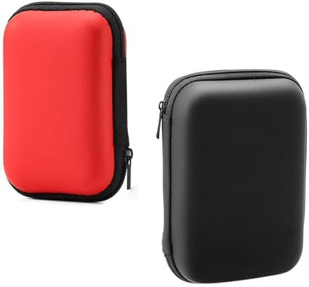 Calkkrer 2 PCS Wasserfeste Kleine Etui, Kratzfeste Organizer Tasche, Reise Zubehör Kabeltasche Organizer Für Outdoor Spiele Camping, Taschen Organizer (Schwarz, Rot)