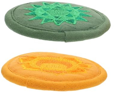 Levemolo Buddhistische Klangschalenkissen 2 Stück Stickerei Rund 10cm Klein Rutschfestes Trageleichtes Pad Für Yoga Meditation Buddhismus