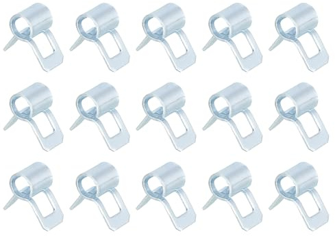 Sourcingmap Lot de 15 colliers de serrage à ressort pour tuyau à vide en silicone 4 mm basse pression pour tuyau d'huile automobile, zinc bleu blanc