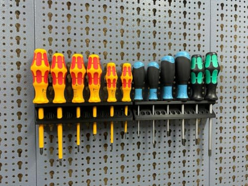 Schraubendreher Halterung für Lochwand passend für Küpper Lochwand und Eurolochung 45 mm Eurolochwand wie Tegometall Kreher und Ondis Systemhalter Lochwand Zubehör (2x Schraubendreher)