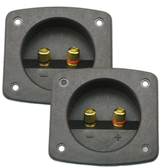 DAYnagh 2 x Auto-Stereoanlagen, 2-Wege-Lautsprecher, Boxklemmen, Federschalenstecker, Bananenstecker, Subwoofer-Stecker