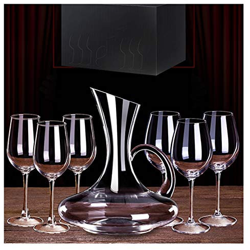 Flauto di vino Vetro di vino rosso Bordeaux bicchiere di bicchiere di bicchiere di bicchiere di bicchiere di vetro set uso domestico grande vetro di vetro di vetro di cristallo 6 confezione regalo Set