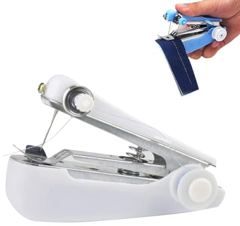 StitchPal Sewing Tool - StitchPal Sewing Tool kit, Handnähmaschine, Tragbare Mini Nähmaschine, Nähmaschine für den Hausgebrauch, zum Nähen von Kleidung, Handnähmaschine Mini für Anfänger (Weiß)