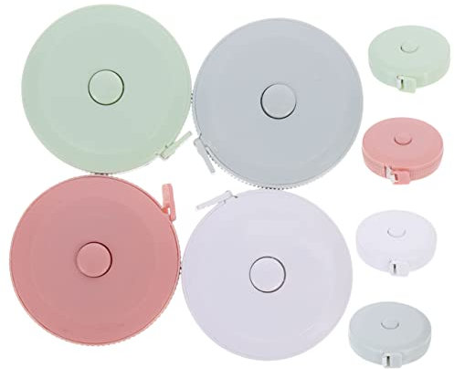 Housoutil 8stücke Mini Maßband Retraktables Körpermaßband Flexibles Kleines Schneidermaßband in Weiß Rosa Blau Grün Leicht Tragbar Für Nähen Und Kleidungsmessung