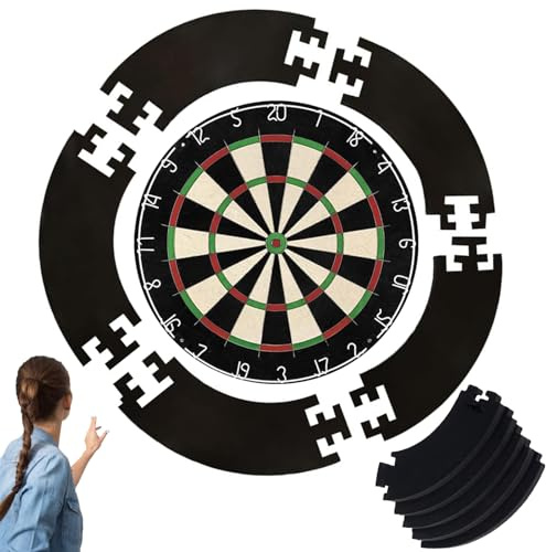 Darttavla skyddsring, 5-delad dartboardkant, inre cirkel 45,5 cm, yttre ring 72 cm, dartboardskyddsring för hemma utomhus, förhindra väggskador med dartboardskyddsringen