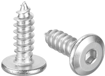 QUARKZMAN M5 x 16mm (50 Pezzi) Viti a Testa Cava Piatta e Rotonda, Viti Autofilettanti in Acciaio Inossidabile a Filettatura Completa con Testa Esagonale per Mobili in Legno