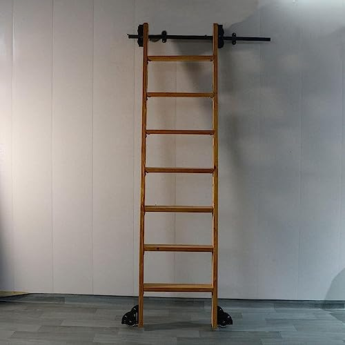 Libreria di ferramenta per Scale scorrevoli, Kit di ferramenta per Scale scorrevoli, Binario/rotaia Tondo, Binario per Scale mobili in Tubo Tondo per casa/Interni/soppalco, con Ruote a rulli