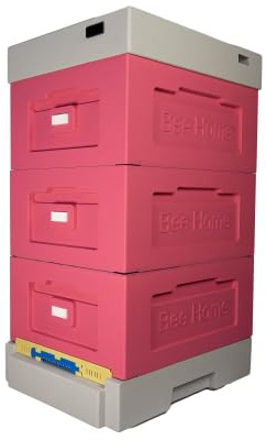 Bienenbeute; Styroporbeute für 10 Zander-,12 DNM-Rähmchen mit Hygieneboden(Rosa-Grau)