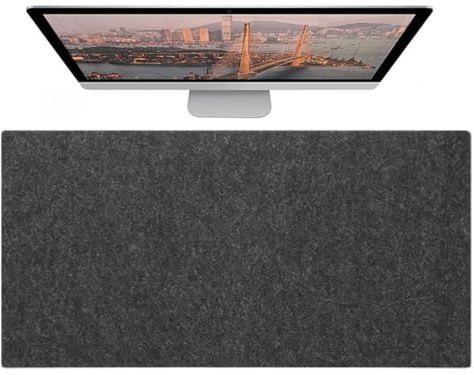 Filz-Schreibtischunterlage, Computerunterlage für den Schreibtisch, Großes Filz-Mauspad und Tastaturunterlage, Schreibtischunterlage fürs Büro(BlackGray,140x70cm)