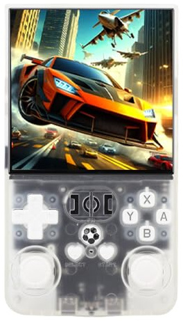 Jectse Retro Handheld Game Console, 4.0 Inch HD Screen Retro Gaming Console, 60＋Mainstream Emulator Games Retro Game Console, 4000mAh Battery (Transparent)