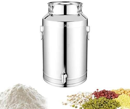Generico Barile Per Vino In Acciaio - Capacita 5 Litri 9 Litri 14 Chiusura Ermetica Attrezzi Cucina con Coperchio - Contenitore Olio Da Cucina - Per Birra Farina Caffè Zucchero Cereali Fagioli Tè