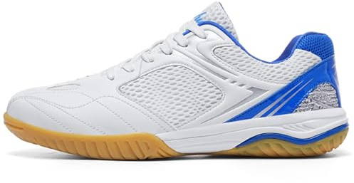 Moodeng Badminton Shoes for Women Indoor Court Breathable Tennis Shoes Lightweight Lace up Athletic Sneakers for Volleyball Blue Size 8