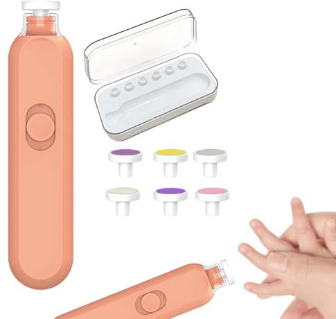 Limatore Elettrico per Unghie | Limetta Automatica Silenziosa con Luce LED,Per Bambini con 6 Testine di Levigatura,Per Casa Viaggio e Interni
