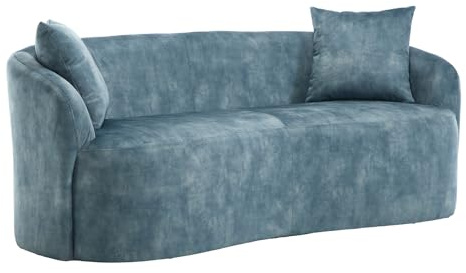 Riess Ambiente Extravagantes Sofa Elemental - 180cm - 2-Sitzer Couch mit Rundumbezug in Petrol, Samt, inkl. Kissen