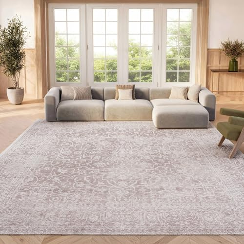 Safavieh Tapis Contemporain pour Salon, Salle à Manger, Chambre à Coucher - Reflection Collection, Tapis à Poil Court, Beige et crème, 183 X 274 cm