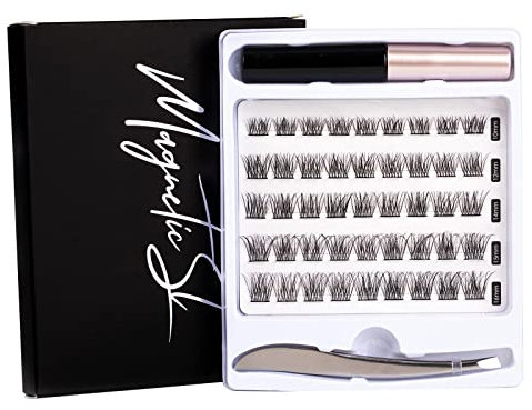 Individual Lashes 45 Cluster Lashes DIY False Eyelashes Natural Look C Curl Individual Cluster Lashes Soft Eyelashes False Eyelashes With Clear Glue Strong Hold 10-16MM