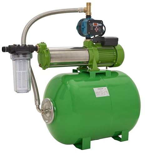 CHM GmbH Hauswasserwerk 100Liter 2100 Watt, max. Druck 7,8 Bar einstellbar mit LCD Display Gartenpumpe, Wasserpumpe