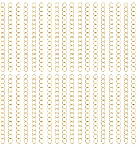 Beebeecraft 1 boîte 100 rallonges Chaînes D'extension Rallonges 18 carats en Acier Inoxydable 47~53mm Bracelet Chaîne de Cheville Extender Métal Accessoires de Bijoux DIY