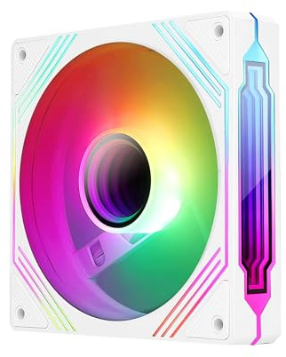 TZMRIT 140mm RGB Lüfter,5V 3PIN ARGB 4PIN PWM Lüfter (Weiß)