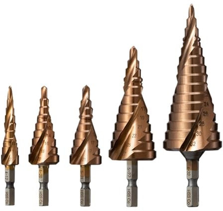 Kobalt-Stufenbohrer, konisch, 3–12/3–14/4–12/4–20/4–22/4–25/4–32/5–21/5–27/6–24 mm, 1 Stück(Color:4-25mm(11 Steps))