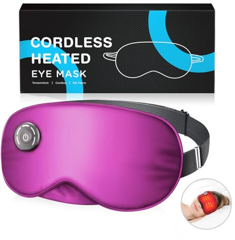 Masque chauffant pour les yeux sans fil, coussin chauffant USB pour les yeux, masque de massage des yeux pour dormir, compresse électrique chaude pour les yeux secs, soulagement de la blépharite