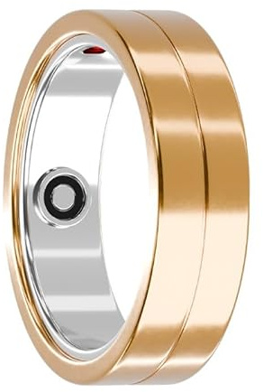 Maxcom mRing | Anillo inteligente | Color dorado tamaño 11 sueño, frecuencia cardíaca y seguimiento de fitness inteligente portátil | Compatible con iOS/Android | 6 días de duración de la batería