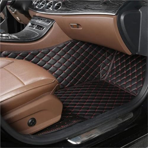 DZSNBMSHD Auto Fußmatten Auto-Bodenmatte Für Mitsubishi Für Lancer X 2010-2017 Diamant-Custom-Frauen-Innenausstattung 1Pc Autozubehör Allwetterfußmatten(Copilot-Black Red)