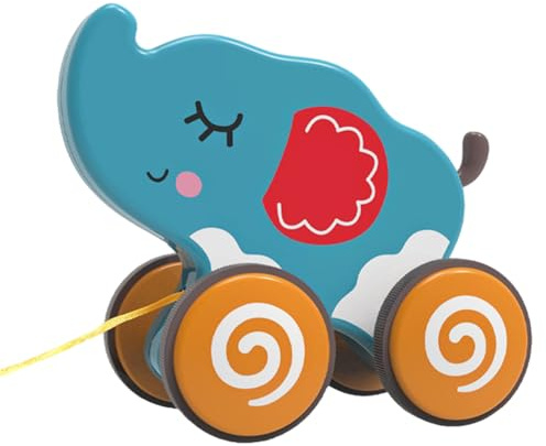 Giocattolo da traino, giocattolo scorrevole, simpatico giocattolo push-pull, giocattolo a forma di animale, ruote in gomma, pneumatici silenziosi da trasportare, giocattolo interattivo, educazione e