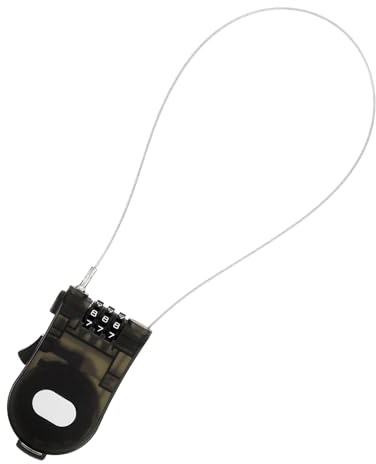 Hohopeti Antivol de Snowboard et Vélo Léger Câble Acier Réglable Transparent Noir Verrou Rétractable Petit Cadenas Multifonction Poussette Sécurité Sport Extérieur