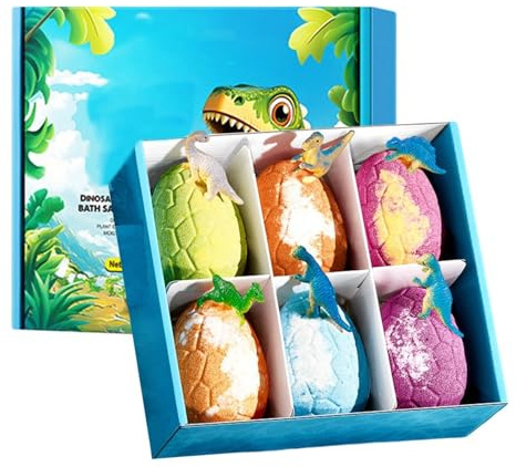 Palle Da Bagno Per Bambini Con Giocattoli Dentro - 6 Pezzi Set Doccia Effervescente Tema Dinosauri - Bombe Da Bagno Effervescenti | Regalo Compleanno Festa Estate Viaggio Piscina Campeggio Doccia Hote