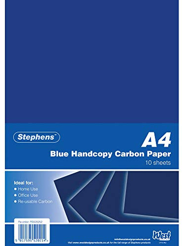 Stephens Papier carbone A4 bleu à main (paquet de 10)