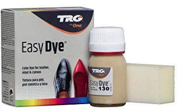 TRG The One - Tinte para Calzado y Complementos de Piel | Tintura para zapatos de Piel, Lona y Piel Sintética con Esponja aplicadora | Easy dye #130 Beige, 25ml