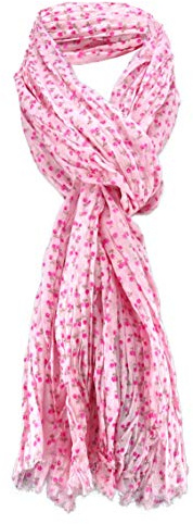 TigerTie Damen Halstuch in rosa pink magenta Blumenmuster Gr. 180 cm x 50 cm - Tuch Schal Baumwolle