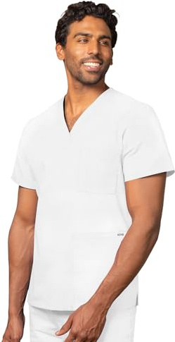 Adar Universal Uniforme Infermiera Unisex - Abbigliamento Medico con Scollo a V - 601 - White - S