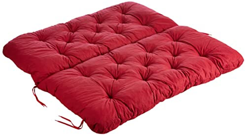 Ambientehome Sitzkissen und Rückenkissen Bank Hanko, rot, ca 100 x 98 x 8 cm, Bankauflage, Polsterauflage