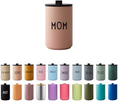 Design Letters Thermobecher MOM | Thermobecher kaffee to go | Geschenke für eltern | Kaffeebecher To Go aus Edelstahl doppelwandig isoliert, auslaufsicher | Geschenke für mama | Travel mug | 350 ml