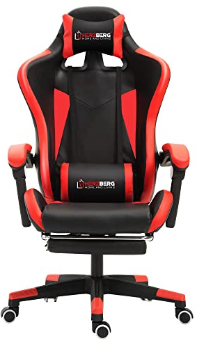 Herzberg HG-8080: Red Race Ergonomic Play Chair