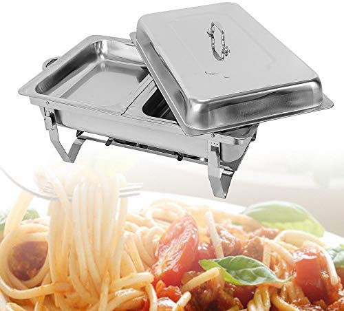 7,5L Speisenwärmer Edelstahl Warmhaltebehälter Wärmebehälter Chafing Dish Faltbar für Catering, Buffet und Party
