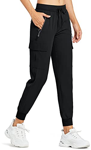 Comallan Cargobyxor, joggingbyxor, dam, vandringsbyxor, lätta snabbtorkande vandringsbyxor, utomhusbyxor, stretch, arbetsbyxor, safaribyxor, svart, XS