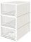Cetomo 30L*3 Cajones de Almacenamiento de Plástico, Organizadores para Escritorio de Oficina, Caja de Almacenamiento, Torre Apilable para Cosméticos, PP, Duradero, Blanco, Transparente, 30L-3 Unidades