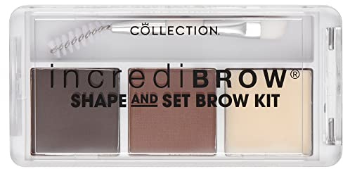Collection Cosmetics, Incredibrow Shape & Set Brow Kit, Highly Pigmented Eyebrow Powder & Wax, 6g, Medium/Dark