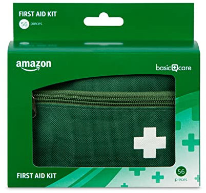 Amazon Basic Care - Erste-Hilfe-Set, 56 Teile, Grün