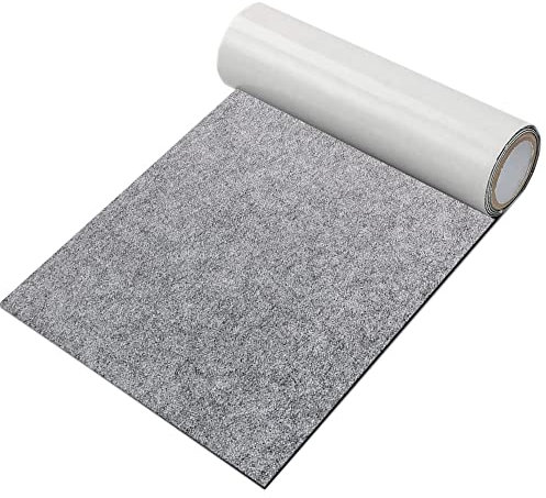 GELAISI Filz Selbstklebend Dunkelgrau, 20x200cm Selbstklebender klebriger Filz, 2 mm Dick Filzgleiter Mehrzweckklebstoff für Box Liner Cup Mat, Bilderrahmen, Stuhlbein, Tischbeine, DIY Halloween