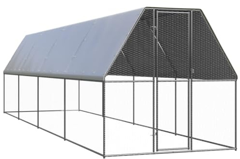 vidaXL Outdoor-Hühnerkäfig 2x8x2 m Verzinkter Stahl
