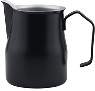 Pot À Lait Pichette à Mousse de Lait en Acier Inoxydable Tasse à Espresso café Barista Artisanat Latte Cappuccino crème Tasse 350/500 ML Non Toxique Sûr Et Durable À Utiliser (Couleur : Schwarz, Siz