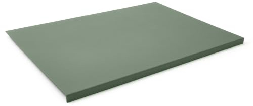 Eglooh - Adamantis - Gewinkelte Schreibtischunterlage echtem Leder Salbei Grün cm 50x35 - Modernes Design, Innenseele aus Stahl mit L-geformtem Vorderprofil und rutschfester Boden - Made in Italy