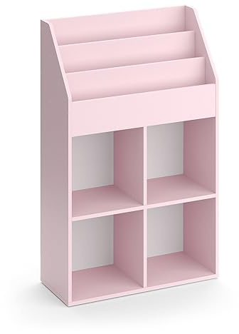 Vicco Kinderregal Luigi, Rosa, 72 x 114.2 cm | ohne Faltboxen, zur Aufbewahrung von Spielzeug und Büchern kombinierbar
