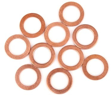 A ABSOPRO Rondelle en cuivre 12 x 17 x 1,5 mm Joint d'étanchéité plat pour voiture (lot de 10)