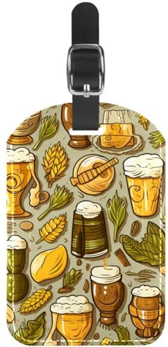 Gepäckanhänger,Gepäckanhänger für Koffer,Rucksack Kofferanhänger,1-Pc,Bier-Essen-Cartoon-Tisch